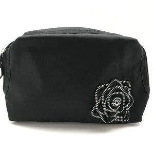 Lancôme Black & Silver Rose Cosmetic Bag - NWOT